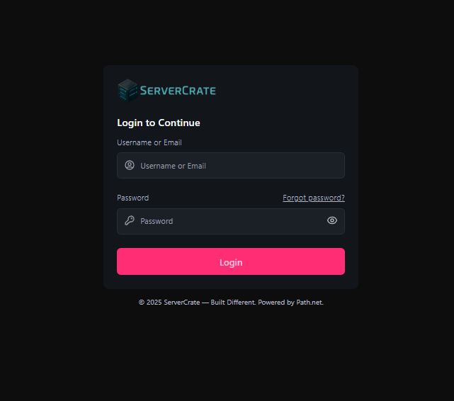 Login Page Screenshot